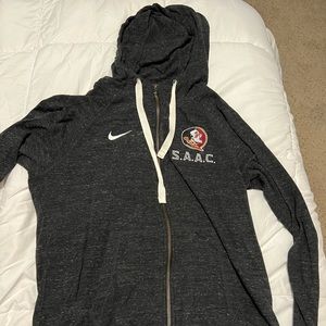 Nike FSU zip up sweatshirt, lightly worn, super soft!